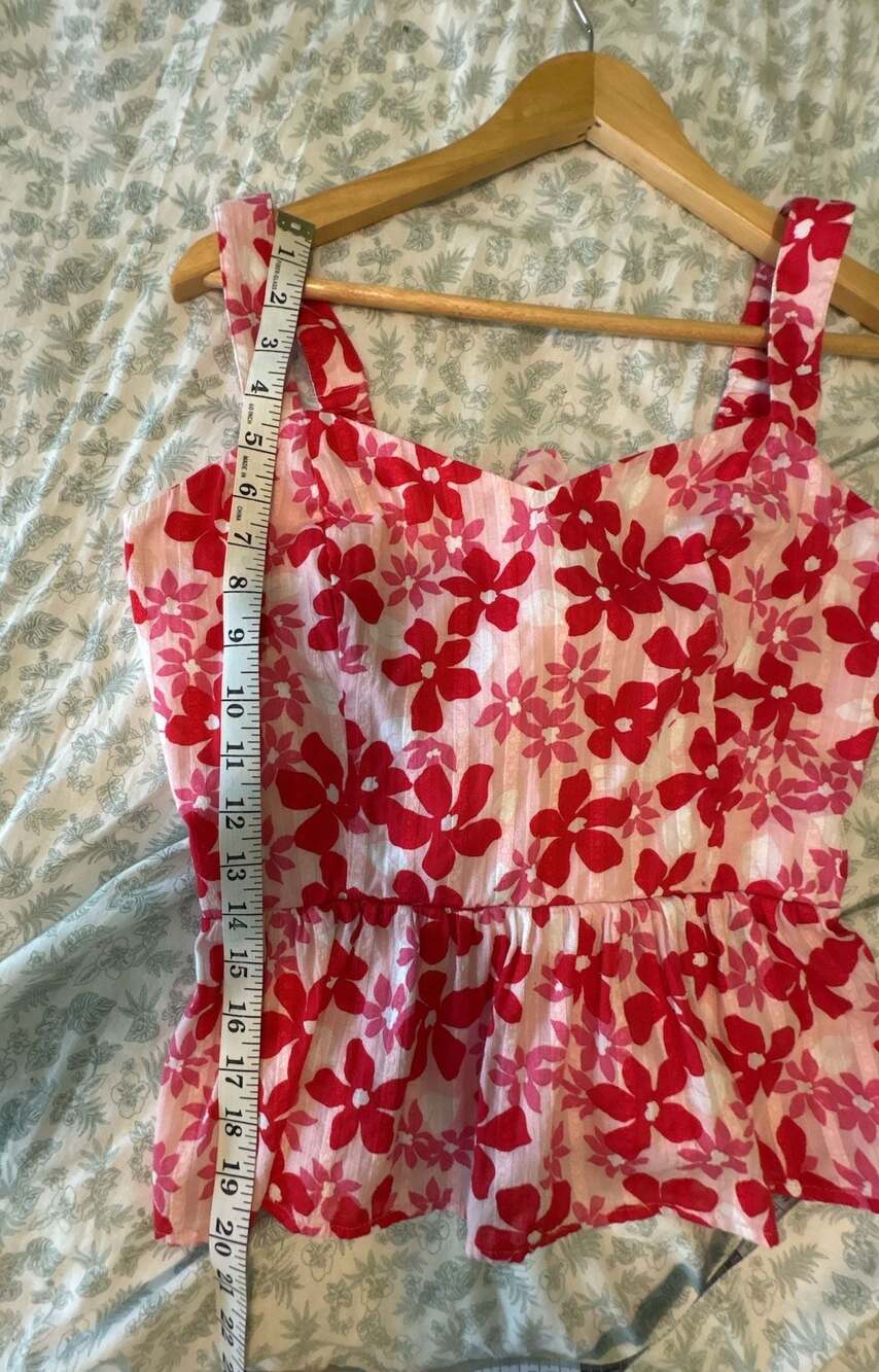 Draper James Floral Peplum Tank Top Size 8 - Picture 7 of 7